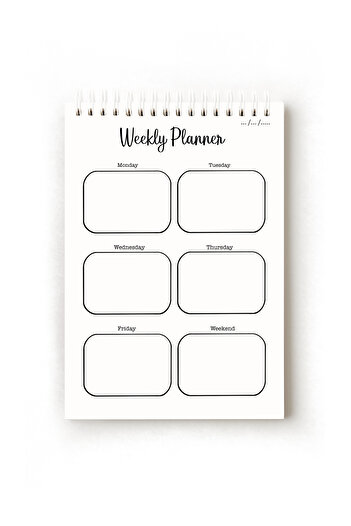 Handeto Kraft Plain Minimalist English Weekly Planner, Weekly Planner, A5 Planner, Spiral Planner, Ring Binder