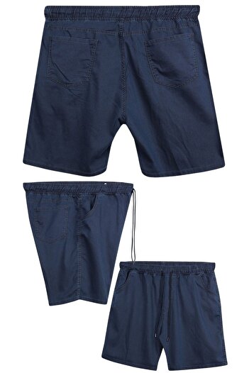 marufshop Men's Lycra Lace-Up Denim Shorts with a Fitted Fit Suitable for Large Sizes 120 - 157 Kilos