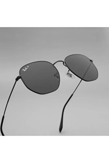 Ray-Ban Hexagonal Black Polarized Rb3548n 002/58 Size 51
