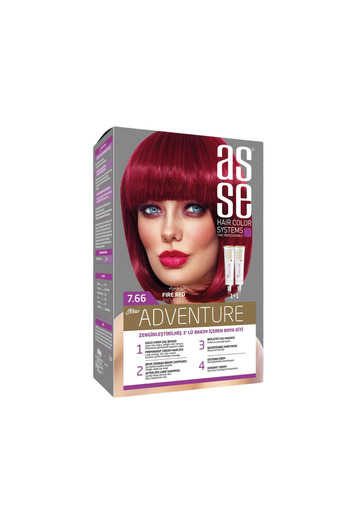 asse Permanent hair dye 7.66 Fire Red (Bright Red) 50+50ml