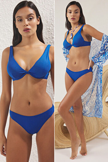 Trendyol Collection Σετ μπικίνι Saks Balconette & Σετ ρούχων παραλίας με έθνικ σχέδιο TBESS25JS00008
