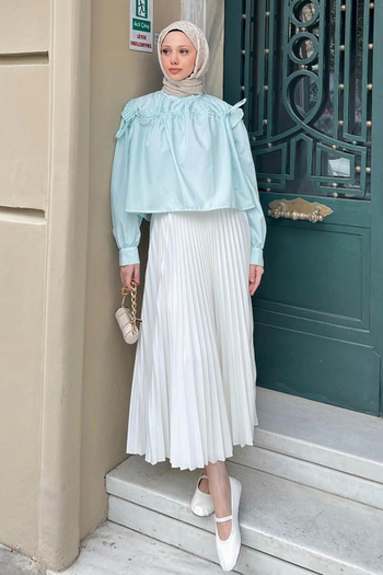 Caddebostan Moda Pleated Satin Skirt