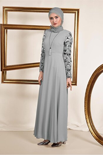 Alvina Sleeve Pul Payet and Fringed Dress 4891