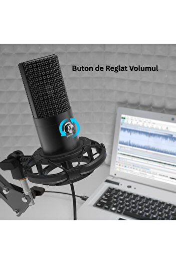 Velixo T669 USB Professional Microphone, Cardioid, Noise Reduction,Volume Control,Pop Filter,Adjustable Arm