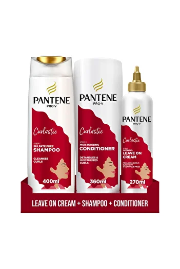 Pantene Pro-V Curlastic Shampoo 400 ml + Conditioner 360 ml + Leave On Cream 270 ml
