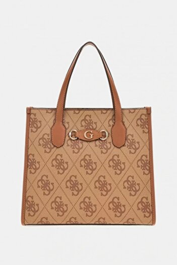 Guess Дамска чанта IZZY 2 COMP TOTE, кафява, HWOS8654220-LTL