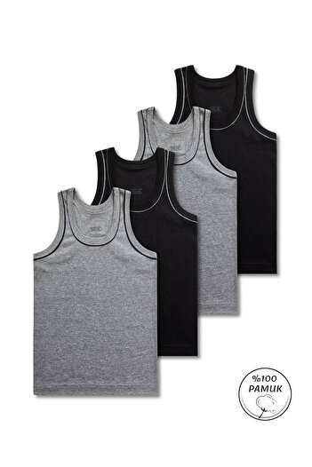 GizaKids 100% Cotton Boy's Athlete Model Undershirt Set of 4