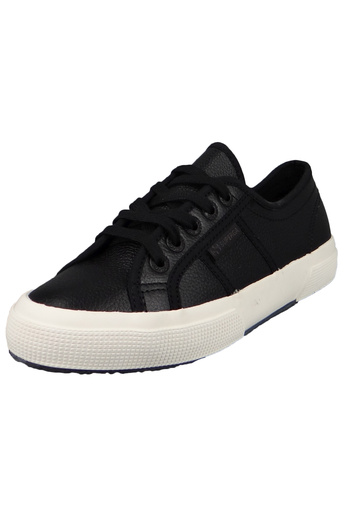 Superga Damen Low Sneaker 2750 Tumbled Leather Low Top S009vh0 Schwarz Adt Black Favorio Leder