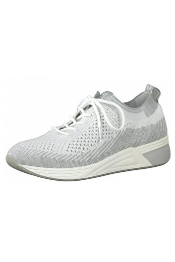 Marco Tozzi Damen Low Sneaker Earth-edition Vegan 2-23760-26 Weiß 197 White Comb Textil Mit Removable Sock
