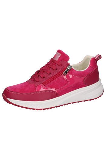 Waldläufer Damen Low Sneaker H-mara Low Top 765002-100 Rot 193 Pink Leder Mit Eva & Herausnehmbar