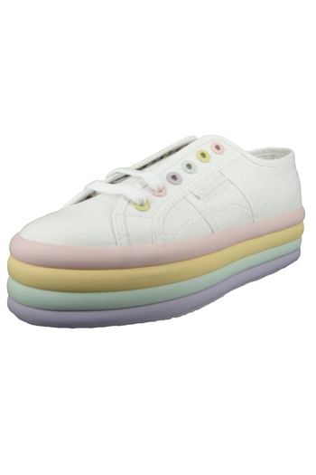 Superga Damen Low Sneaker 2790 Candy Low Top S2116kw Weiß Ad6 White Violet Green Textil