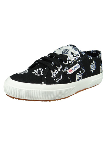 Superga Damen Low Sneaker Cotw Bandanasilk S81144w-2750 Schwarz 951 Black White Textil