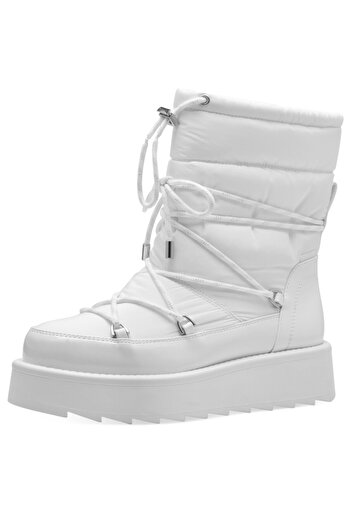 Tamaris Damen Moonboots Stiefel Winterschuhe 1-26836-41 Weiß 100 White Textil/synthetik