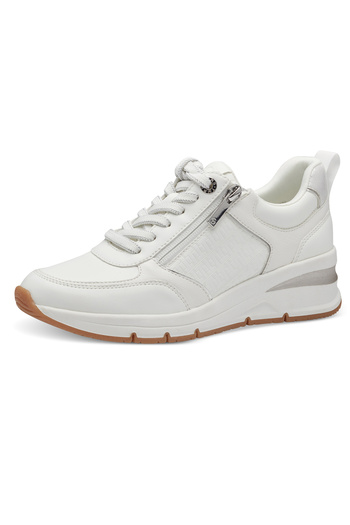 Tamaris Damen Low Sneaker Low Top 1-23721-42 Weiß 171 White/silver Kunstleder Mit Removable Sock