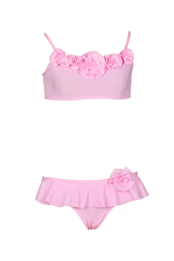 Kom Flower Detail Girl's Bikini Set