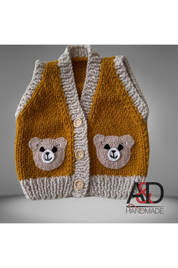 Home Baby Vest - Alize Wool - Handmade Baby Vest Gift