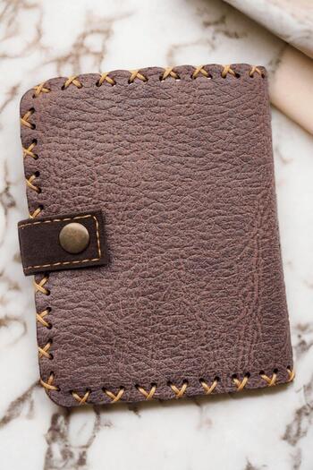 Fildişi Aksesuar Handmade Women's Wallet Vegan Leather Dark Brown Color with Little Prince Image