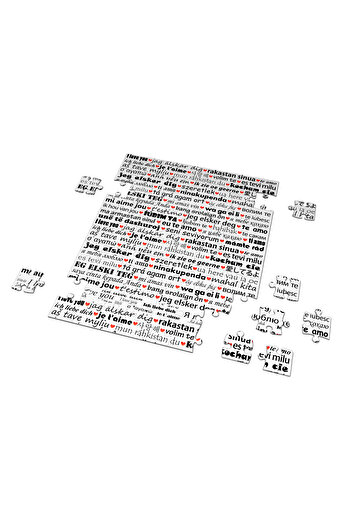 E-Hediyeci 99 Piece Puzzle with I Love You Written in 100 Languages - 01