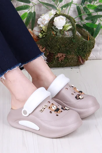 fort E468 Bella Camel White Eva Material Sabo Doctor Medical Cook Daily Papuci cu vârf închis
