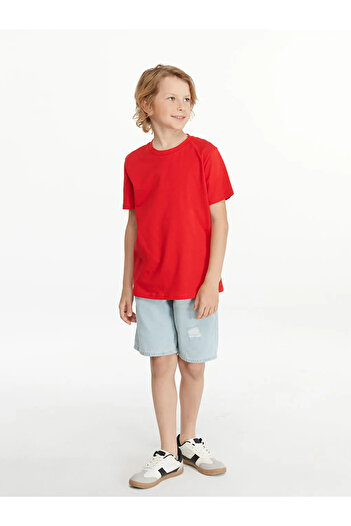 LC Waikiki Lcw Kids Red Crew Neck Boy's T-Shirt