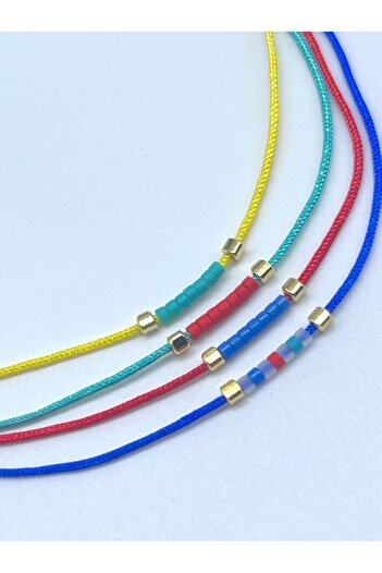 Concept HuBuTU Minimal Figured Miyuki Beaded Summer Dating Rope Anklet Set (4 Pieces)
