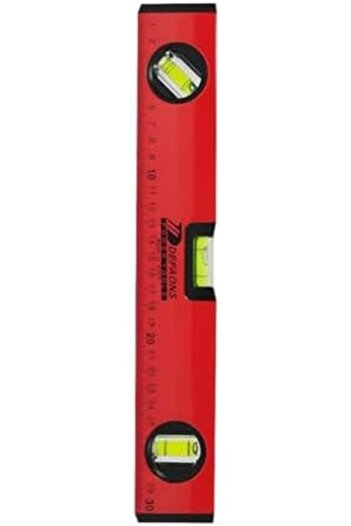 DEFONS DEFAONS 30cm Magnetic Spirit Level with 3 Vials (0°, 45°, 90°), Aluminum Body for DIY & Construction