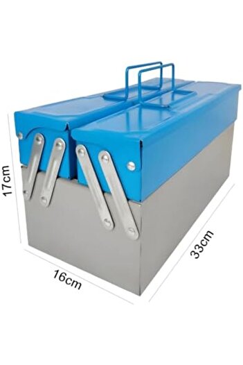Generic Heavy-duty Metal Tool Box 33x17x16cm - Lockable, Portable Steel Storage For Hand Tools