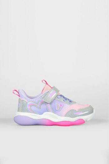 Vicco Heart Girl's Lighted Velcro Phylon Sports Shoes