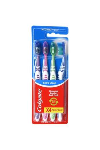Colgate - Extra Clean Toothbrush, Pack of 4