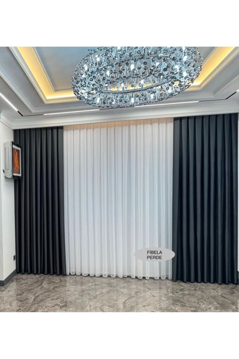 yağmur zebra White 1/2.5 Pleated Ttm Bamboo Tulle Curtain, No Ironing and No Wrinkles (Normal Pleated)