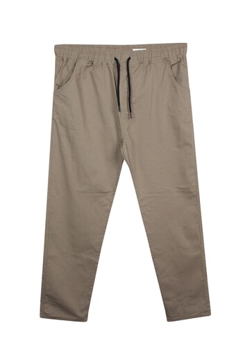 tambattal Large Size Lace-Up Gabardine Trousers Beige