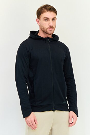 adidas Men Sportswear Fit Long Sleeve Training Sweatshirts, Black