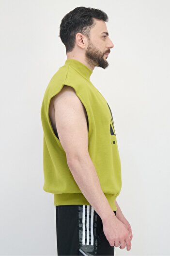 adidas Men Sportswear Fit Sleeveless Basketball Sweatshirt, Olive