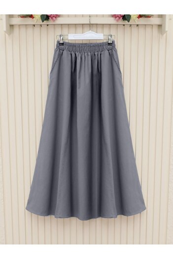 HİJABAYA Gabardine Skirt with Elastic Waist and Double Pockets