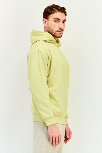 adidas Men Sportswear Fit Long Sleeve Basketball Hooded Sweatshirt, Yellow