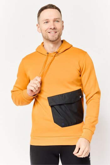 adidas Men Sportswear Fit Long Sleeves Outdoor Hoodies, Orange