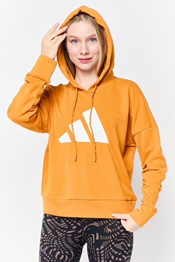 adidas Women Sportswear Fit Long Sleeves Outdoor Hoodies, Dark Orange