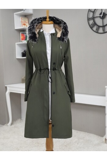 HİJABAYA Released Hooded Tunnel Lace Short Coat