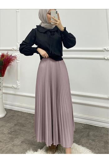 HİJABAYA Pleated Waist Elastic Skirt