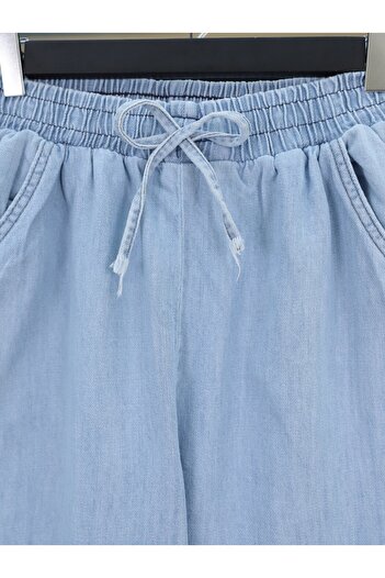 HİJABAYA Wide Leg Jeans with Elastic Waist Pockets