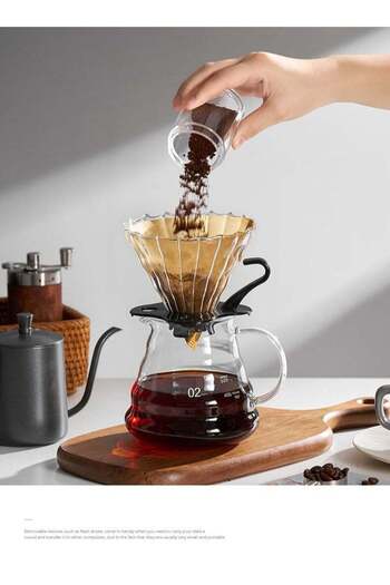 Generic Cafe Manual V60 Hand Drip Coffee Maker 600ml Set Pack Of 2