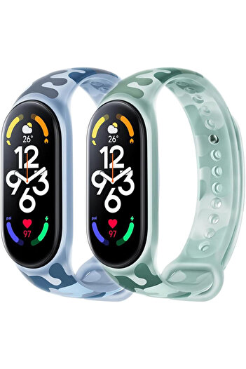 Monuary Set of 2 replacement bracelets compatible with Xiaomi Mi Band 5/6/7 and Amazfit Band 5,
