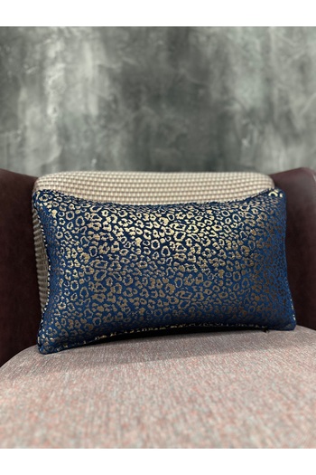 Fabricland Exclusive Imported Pandora Navy Blue Gold Throw Pillow Cover 30x50cm