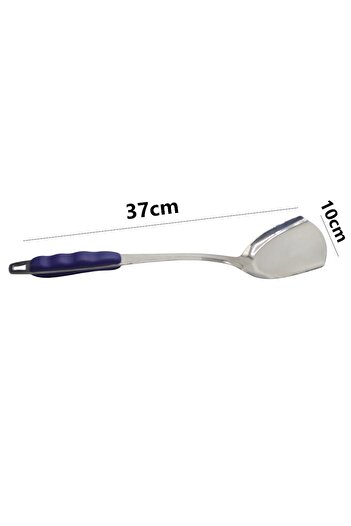 Generic Stainless steel flat spoon with plastic handle