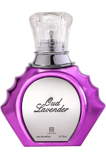 AHMED عطر المغربي عود لافندر أو دو برفوم 75 مل، زجاجة ماسية، عطر خشبي زهري مع زنبق الوادي
