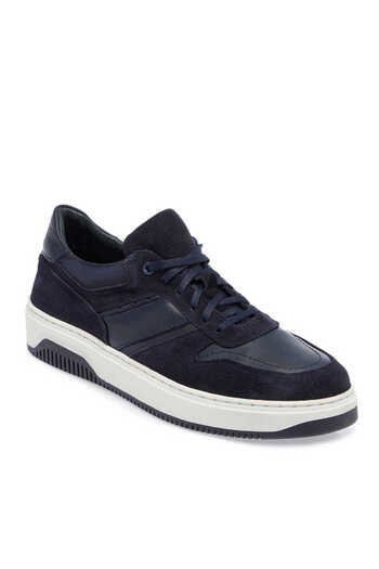 Tergan Lacivert Deri-Tekstil Erkek Sneaker - E24I1AY56901-W32