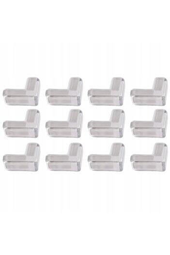 zola Set of 12 furniture corner protectors, with adhesive, PVC, 4 x 4 x 1.3 cm, transparent