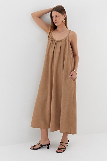 Shopping Shop Λινό φόρεμα με λουράκι VIZON