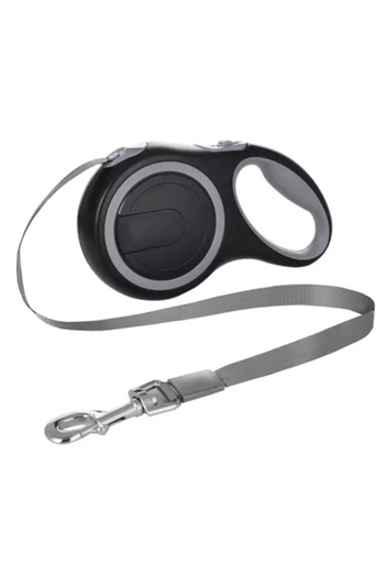 zola Automatic dog leash, 5 m, max 15 kg, reflective, ergonomic handle, black