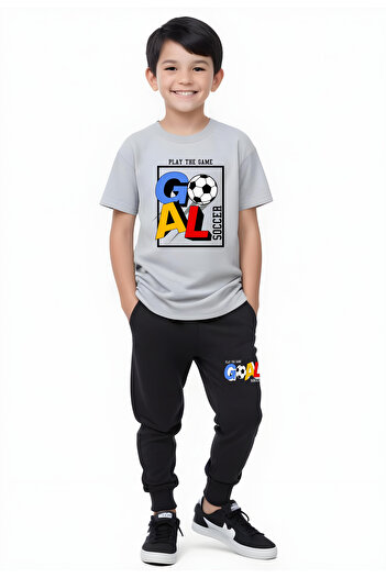 FYK KİDS Boy's Seasonal Goal Printed Bottom-Top Suit